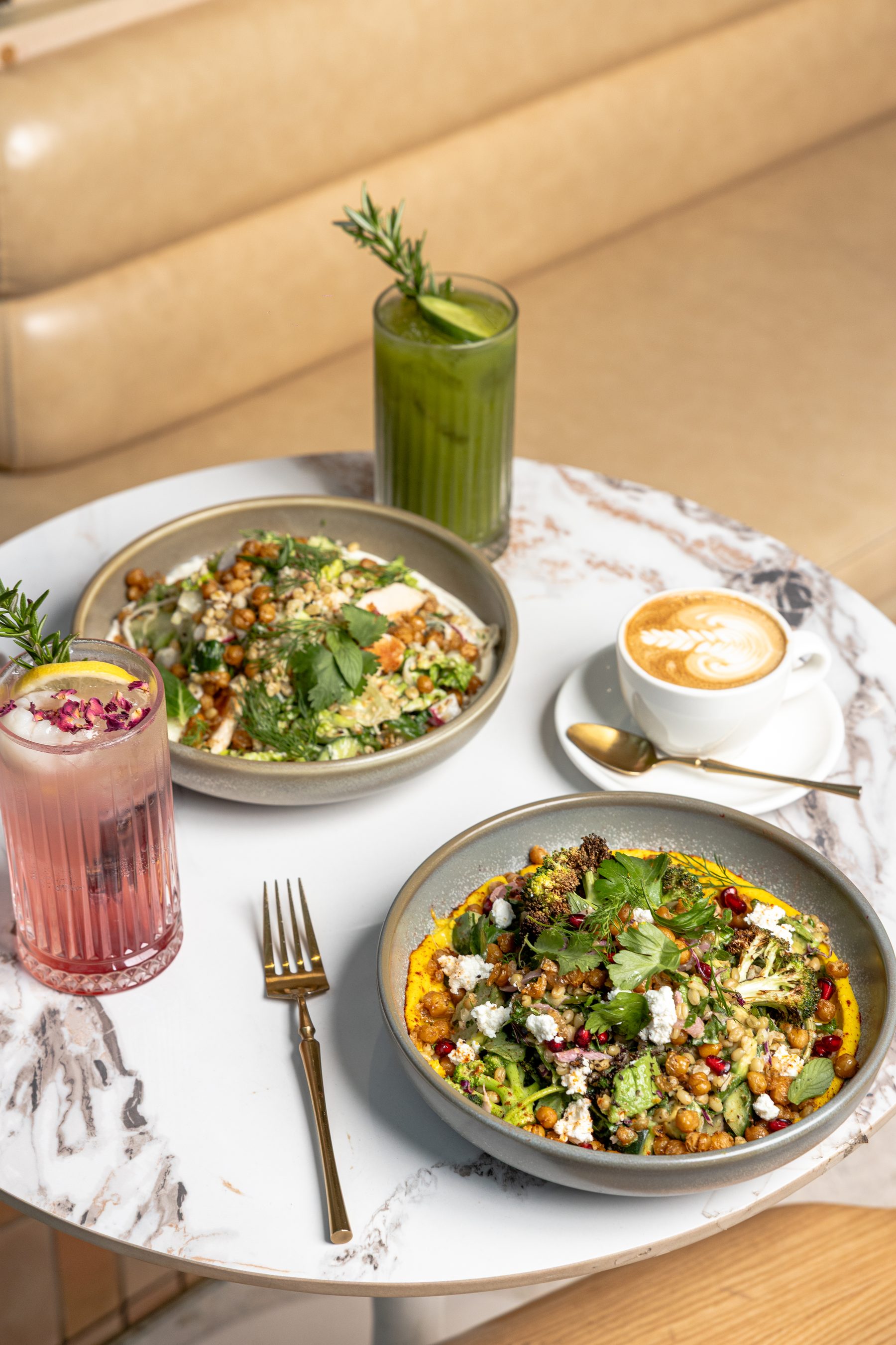Brunch spread at Vine & Grind